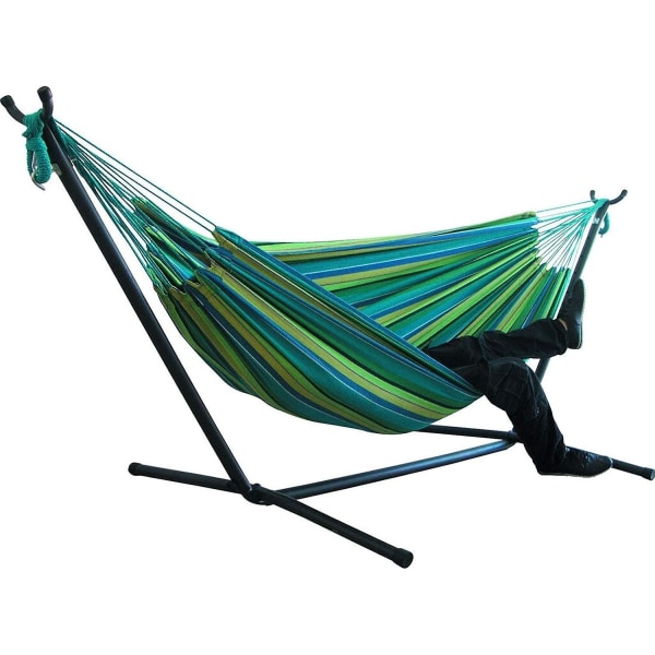 Kahden hengen Hammock Camping Paksu Swinging Chair Outdoor Bed Canvas Keinutuoli (pois lukien kiinnikkeet)