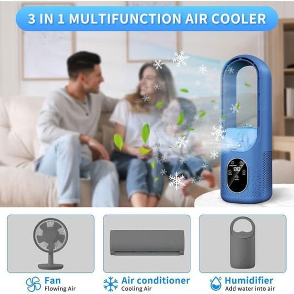 Bærbar ventilator – 3-i-1 bærbar ventilator – 1-6 timers timer – Miniventilator til soveværelse/kontor