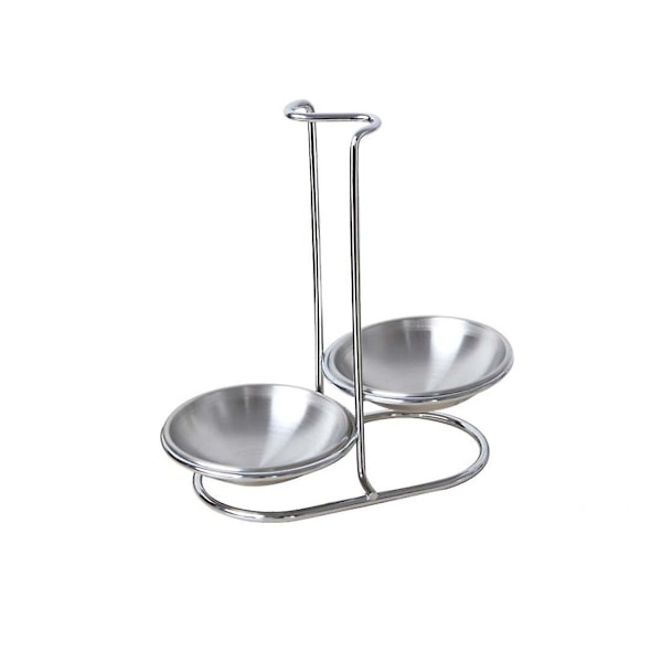 Rustfrit Stålske Rest Holder, Vertikal Madlavningsredskab Hvile Ske Rest Øse Holder Med Bakke 1stk