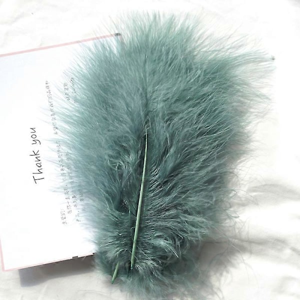 50 stk. Fluffy Tyrkisk Marabou Fjer 10-15 cm Tyrkiske Fjer Dekorationstilbehør Til Smykker Tøj Bryllupsfjer DIY Håndværk Grey Green Velvet