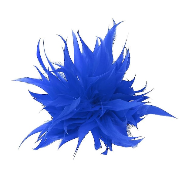 Fjær Skjerf Klips Nål Gåsefjær Blomst Brosje Nål Skjerfspenne for Kvinner Royal Blue