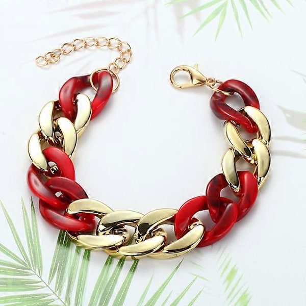 Shixin Hip Hop Overdrevet Tyk Led Kæde Armbånd Til Kvinder Ccb Materiale Store Brede Armbånd Mode Hånd Kæder Smykker S07-8