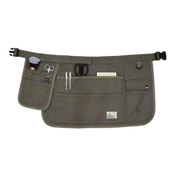 Canvas Multi-lommer Forkle Sett Kort Servitør Halv Military green