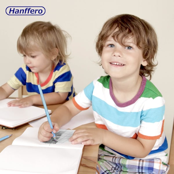 Regnbågsfärgade pennor för ritning och skrivning, återvinningsbart papper, förvässade, för skola och kontor - hårdhet #2 HB - förpackning om 12/24 A