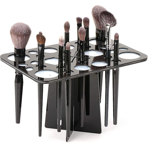 Makeup-borste torkställ, borste torktumlare, hopfällbar 28-fack akrylhållare
