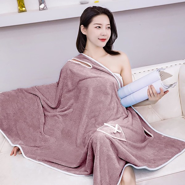 Varmt, bærbart badehåndklædeindpakning Blødt, luftigt, stærkt vandabsorberende bruseafdækning, badehåndklæde til kvinder