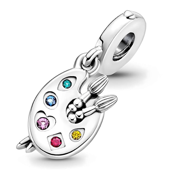 Kunstnerpalet Dingle Charm 925 Sterling Sølv Dingle til Pandora Armbånd Musiker Kvinder