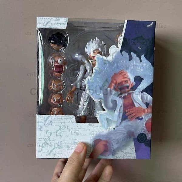 One Piece Shf Monkey D Luffy Gear 5 NIKA Actionfigur ONE PIECE Luffy Figur Rörlig Led Samlarobjekt Modellleksaker Julklapp A utan låda no box