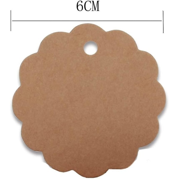 100 stk Kraft-etiketter, gaveetiketter, 6x6cm Kraft-etiketter - blanke etiketter for gave