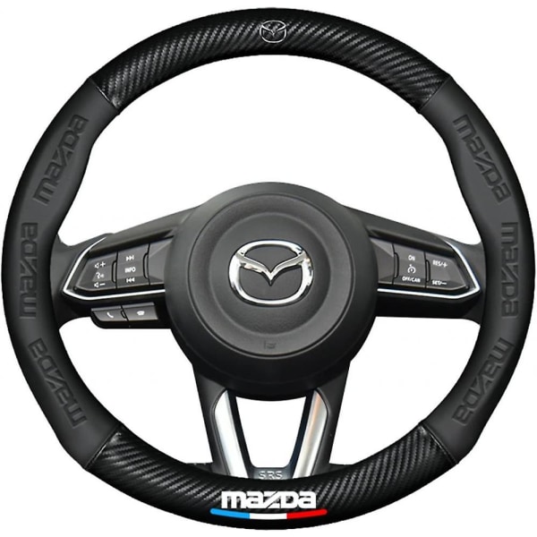 Mazda cover Custom-fit, Carbon Fiber Premium läder cover med logotyp, halkfri, ventilerande, för Mazda tillbehör