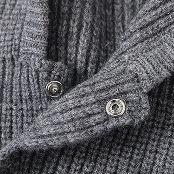 Balaclava stickad tröja cap vinter varm huva halsduk Mössa för kvinnor män (grå)