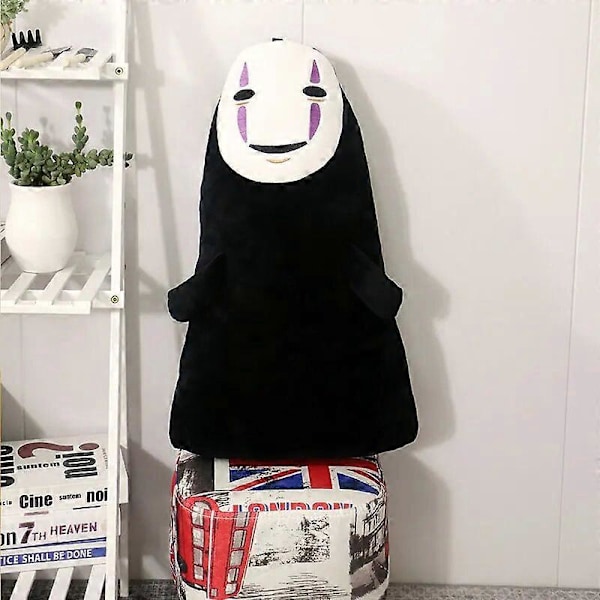 40/60cm Japanilainen Anime Henkien Kätkemä Kasvoton Mies Pehmolelu Ei Kasvoja Aave Muoti Täytetty Lelu Nukke Lapsille Lahja Joulukoriste black about 40cm