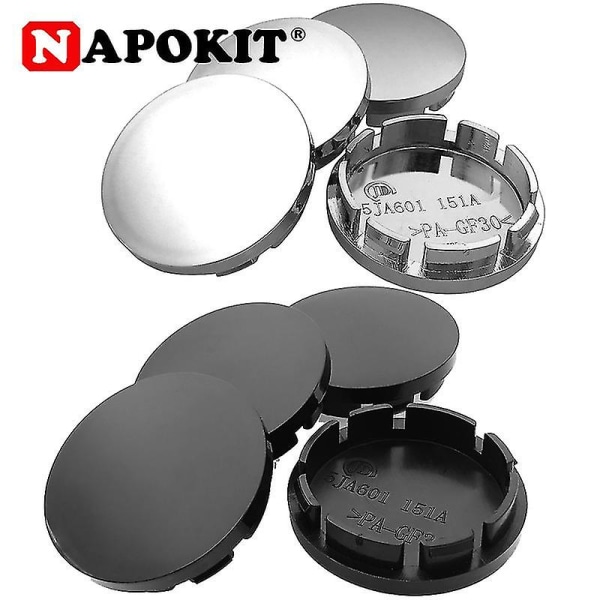 4 st/set 56mm Bilhjul Center Cap Fälg Navkapsel För Lada Vesta St Cross 17 Skivor Datsun R15 Scud Skoda Octavia Polo Golf,svart
