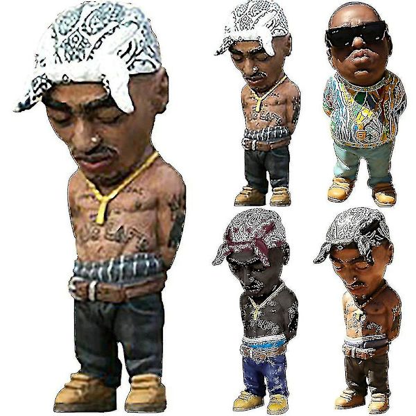 Handgjord Legend Minnesmärke Staty Skulpturer Modell Harts Prydnader Skrivbord Heminredning Present Tupac White