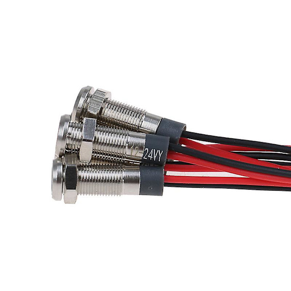 5x Bil Båd 12v-24v 6mm LED Indikatorlys Instrumentbræt Panel Advarselslampe Shytmv