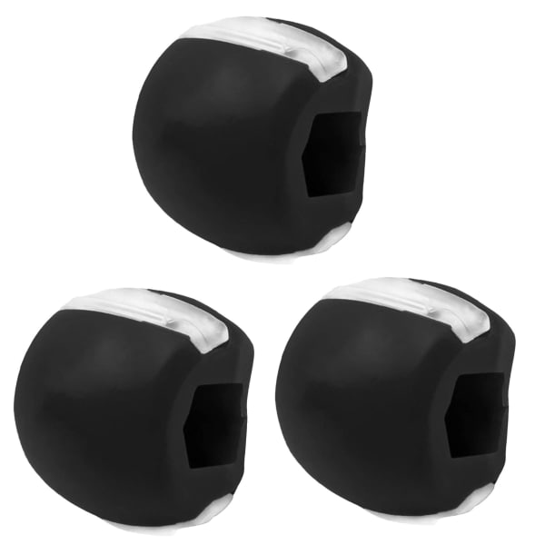 INF Käktränare käktränare silikon Svart 3-pack