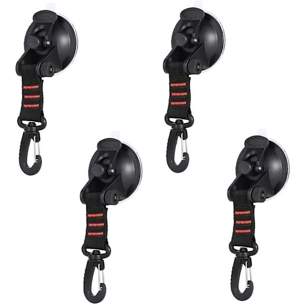 Sug kop anker Heavy Duty fastgørelseskrog telt barduner camping tilbehør (sort+rød) (4stk)