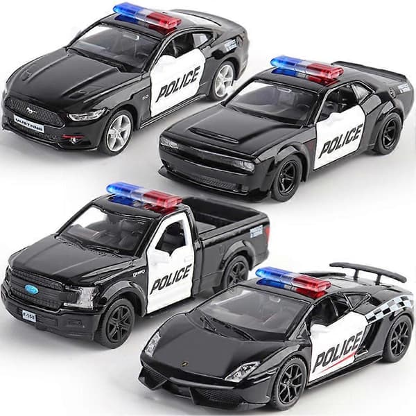 Pojkar 1:36 Polisbil Leksaker Simulering 2-dörrars Drag-tillbaka Bilmodell Ornament För Barn Presenter Samling 554029P