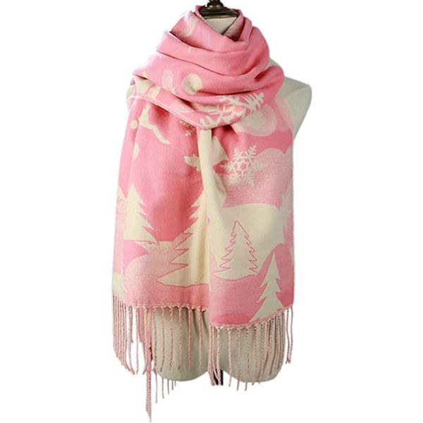 Juletema Sjal - Efterår & Vinter (Pink)