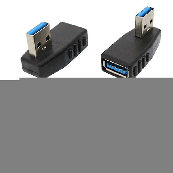 4 kpl USB 3.0 -sovitinkaapelia 90 asteen kulma uros naaras USB-liitin - Mukana vasen, oikea, ylös, alas