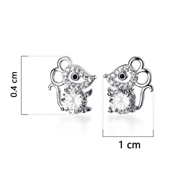 1 par musefødselsstein smykker, sølvbelagte krystall ørepynt for kvinner og jenter