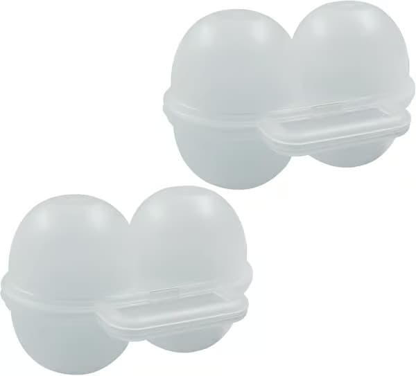 Äggförvaring 2-pack 2-fack, Praktisk äggförvaring - Bärbar, PP-material, för picknick och simning