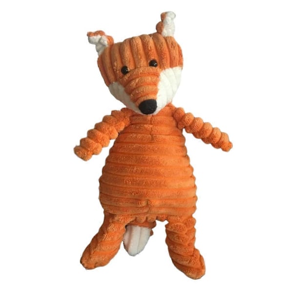 Plush Hundeleksaker Djurformade Bita-Resistenta Pipande Leksaker Corduroy Hundeleksaker för Små Hundar Valpar Husdjur Träningstillbehör fox