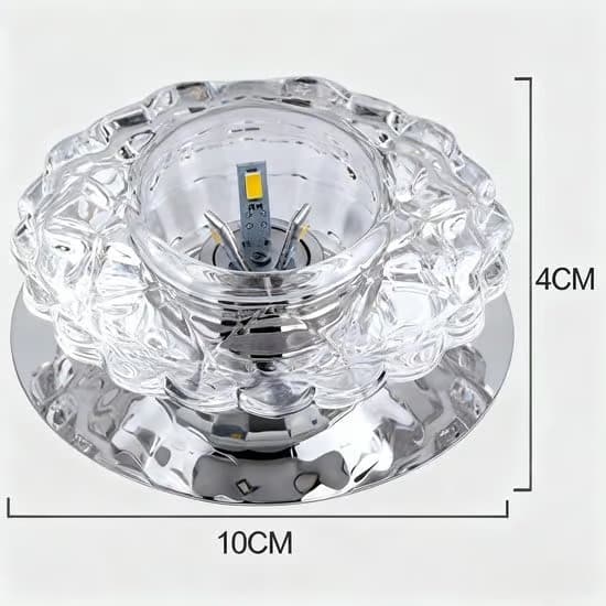 Kristall LED Taklampa Hall - 3W Varmvit - För Hall och Vardagsrum