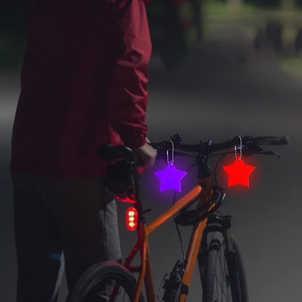 16 stk. Vedhæng Reflekterende Nøglering Børn Reflektor Vedhæng Nøglering Sikkerheds Reflektor med Kæder til Skole Taske, Rygsække--Gåture, Løb, Cykling
