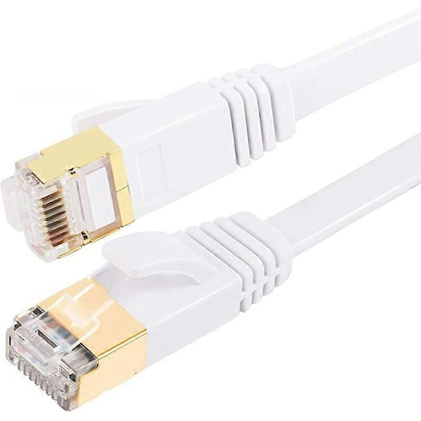 Cat7 Ethernet-kabel 30m Kategori 7 Flat RJ45 Høy Hastighet 10Gbps Internett For Xbox PS4 Modem Ruter Switch PC TV Boks 3m Hvit