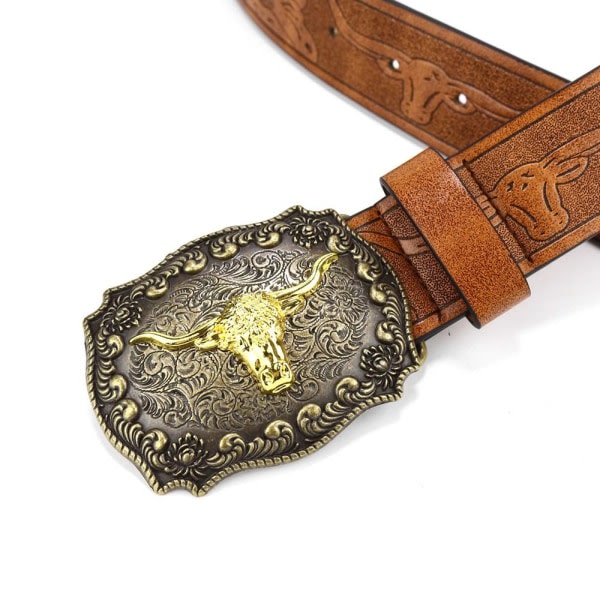 Western Cowboy Belt Buckle Herrebelte - 125 cm