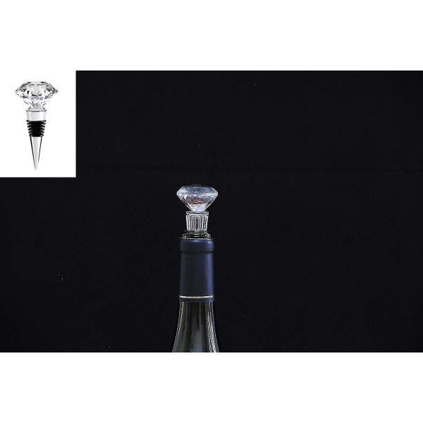 Dekorativ krystallvin- og drikkeflaskepropp for vin, laget av sinklegering og glass, gjenbrukbar P