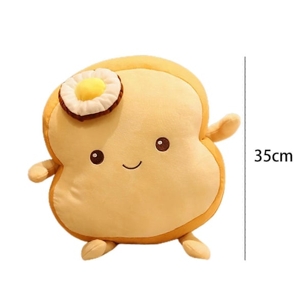 Söt Fylld Toast Kudde Gåva Kram Fylld Leksak för Skrivbord Vardagsrum Hem höjd 25cm ljusbrun light brown height 35cm