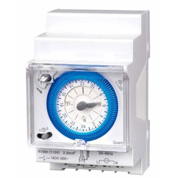 Programmerbar timer - LUSKYKA® - Automatisk programmering - DIN-skinnemontering - 100-240V AC strømforsyning