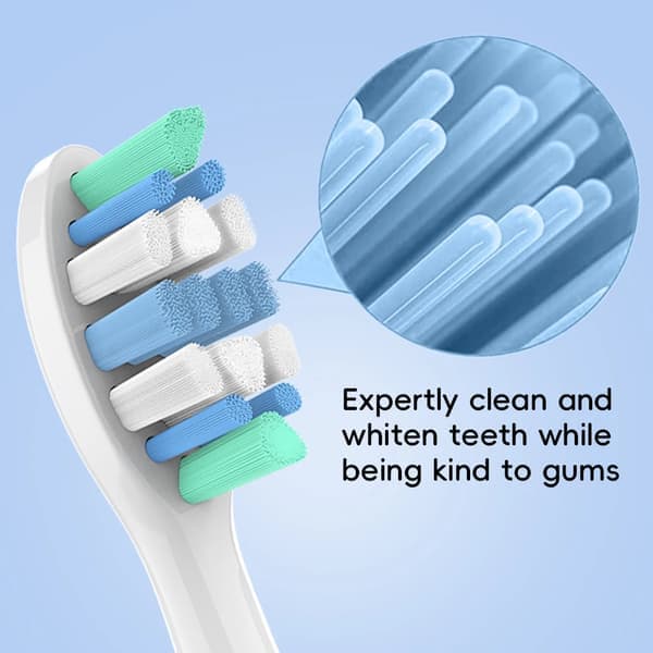 8 stk. erstatningsbørstehoder kompatible med Philips Sonicare erstatningsbørstehode 4100 6500 6100 7500 5300 1100