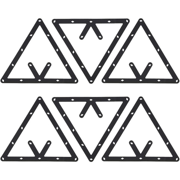 Billard tilbehør, 6 stk. billardholder, sort trekant kugleholder, kugleholder, positionering, billardbord, pool kø, poolkø tilbehør