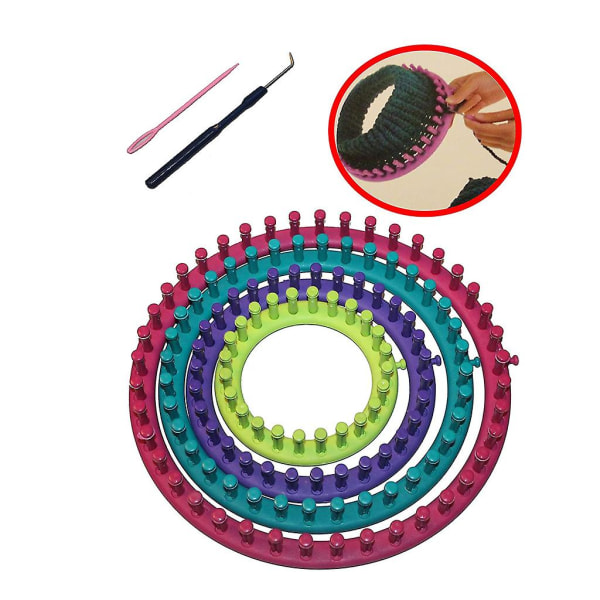 Strikkering Strikkeramme rund For strikking 6 deler Diameter 13cm, 18cm, 23cm, 28cm. Forskjellige farger