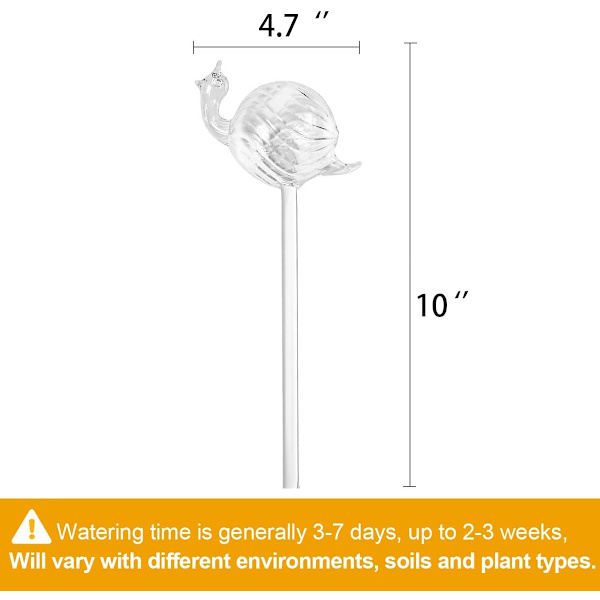Plante-drypper, glas plantevandingskugle, automatisk plantevandingskugle, automatisk vandingssystem til indendørs og udendørs planter 2snails