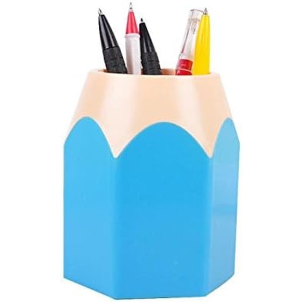 Pen Vase Blyant Pot Makeup Børste Holder Papir Skrivebord Ryddig Organizer Papir Opbevaring (Blå)