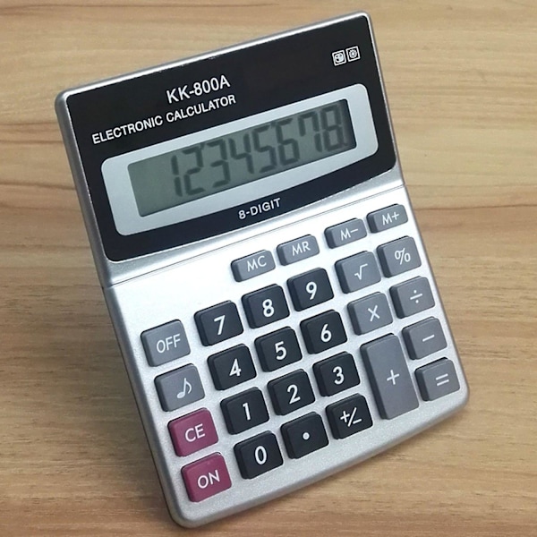 KK-800A Elektronisk Lommeregner Multifunktionel Stor Skærm Finansfunktion 8 Cifre Bordregner