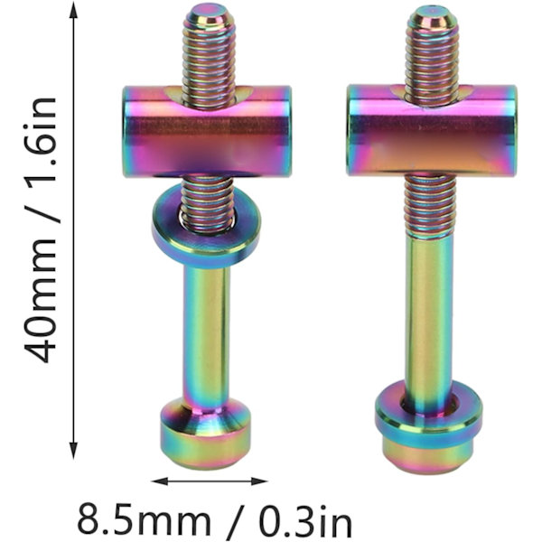 2 st M5 x 40 mm sadelstolpsklämma bult, titanlegering cykelsadelstolpsskruv för sadelstolpe