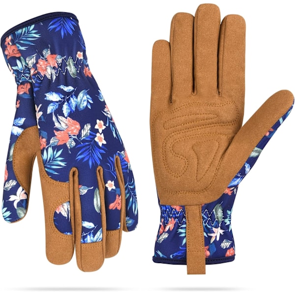 Women's gardening weeding work gloves, women's leather garden gloves, anti-thorn and no puncture wounds, used for digging, planting and pruning