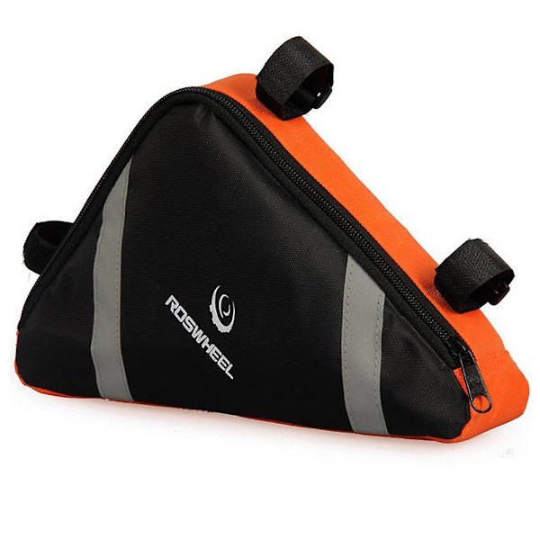 ROSWHEEL Bærbar Trekantformet Cykelforramme Rørpose PVC Saddeltaske Værktøjstaske Lomme (Orange)