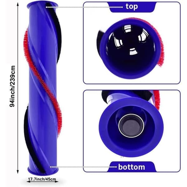 Erstatningsrengjøringsbørstehode (4-pin, 45 mm dia.) for Dyson V6 Total Clean, V6 Absolute, V7 (eldre versjon)
