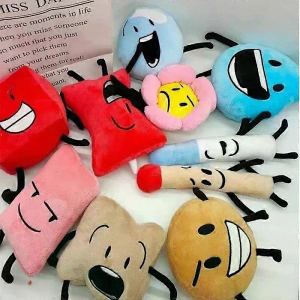 Gaibosi Anime Battle for Dream Island pehmolelu BFDI täytetty nukke Fire Flower Leaf Numbers X täytetty pehmolelu opettavainen joululahja Ice Cube