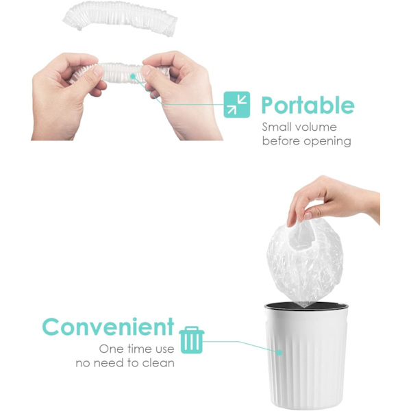 Engangsbadehætte, 100 stk. Engangsbadehætter Store og tykke Vandtætte Gennemsigtige Plastik Elastiske Hårbadehætter