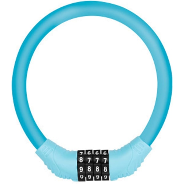 4-cifret nulstillelig kabelkode cykellås, mini bærbar cykellås, nulstillelig cykellås, vejrbestandig anti-tyveri cykellås (blå)