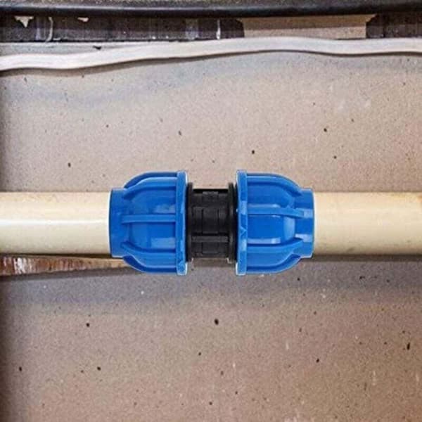 LUSKYKA® Vandslangekobling – 4-pak – Lige forbindelse – PE-plast – 32 mm diameter