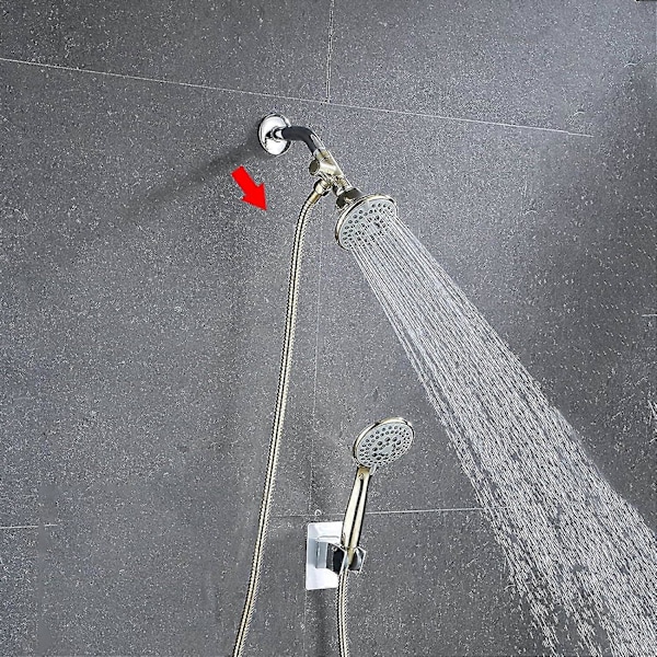 Brusearmsomskifterventil, 3-vejs brusesplitter, G1/2 brusearmsomskifter til håndholdt brusehoved og fast sprinkler, universelt brusesystem til badeværelse