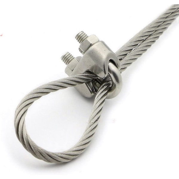 10 st rostfritt stål kabelklämma sadelklämma vajer lin kabelklämma fäste för 8 mm present